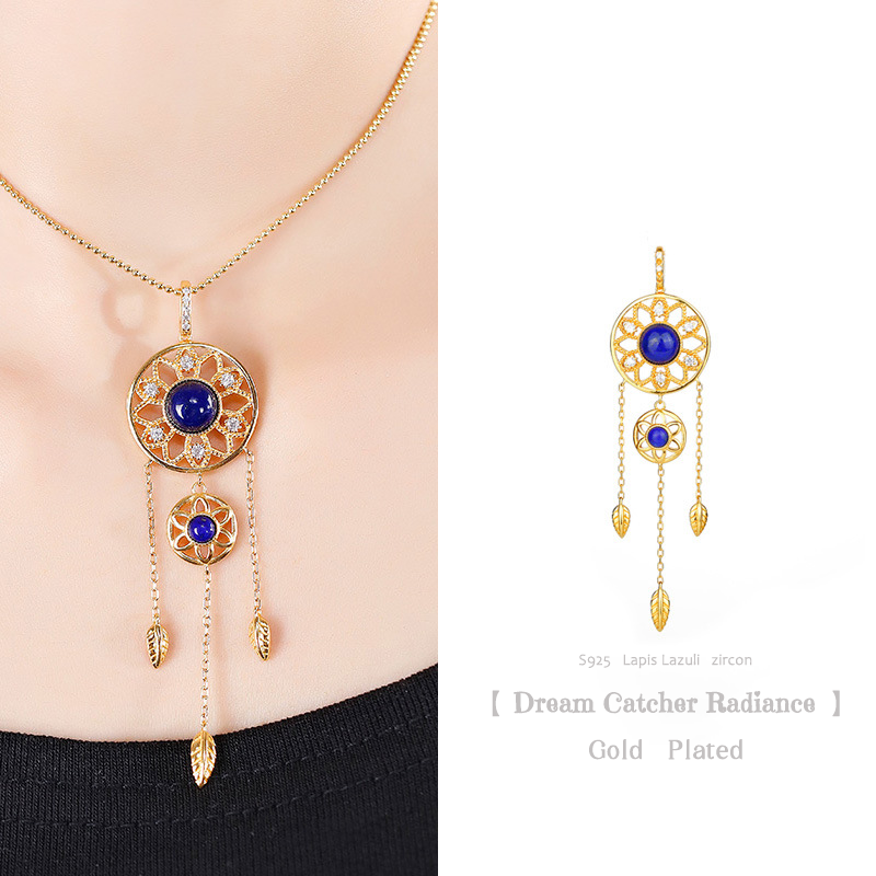 Dream Catcher Radiance Lapis Lazuli Mala Energy Necklace