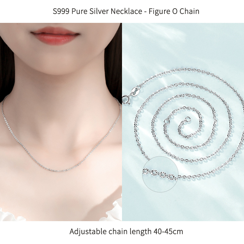 Multiple Options Available: S999 Pure Silver Adjustable Base Chain