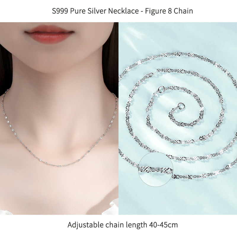 Multiple Options Available: S999 Pure Silver Adjustable Base Chain